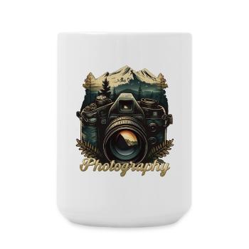 Appareil photo avec lettrage - Grande tasse 440 ml - blanc - Devant