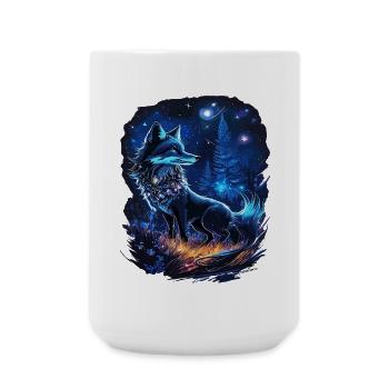 Spiritueller Fuchs Magische Wald Landschaft - Große Tasse 440 ml - Weiß - Vorne