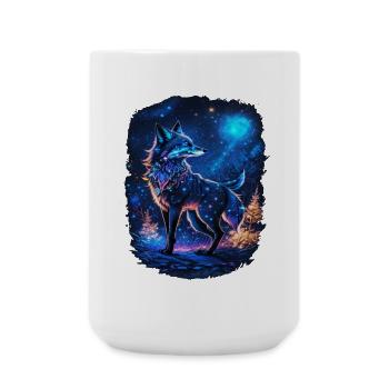 Fuchs im Mondlicht und Magischer Wald Landschaft - Große Tasse 440 ml - Weiß - Vorne