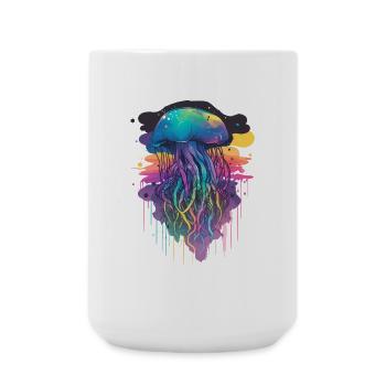 Grande méduse colorée - Grande tasse 440 ml - blanc - Devant