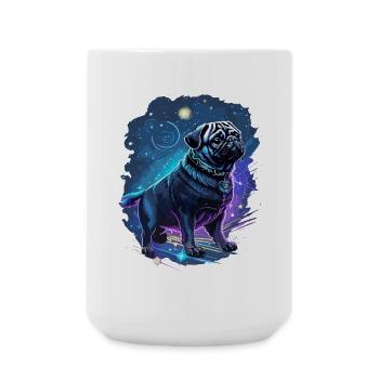 mythical pug dog - Large Mug 440 ml - white - Front