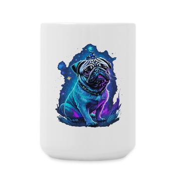 Chien carlin magique avec chapeau magique - Grande tasse 440 ml - blanc - Devant