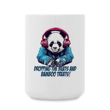 Panda DJ - Große Tasse 440 ml - Weiß - Vorne