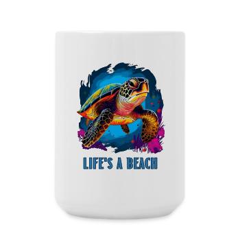 Life's a beach - Large Mug 440 ml - white - Front