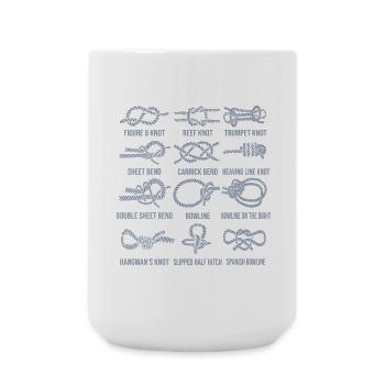 Sailing, sailboat, sailing knots, knotting - Large Mug 440 ml - white - Front