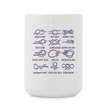 Sailing, sailboat, sailing knots, knotting - Large Mug 440 ml - white - Front