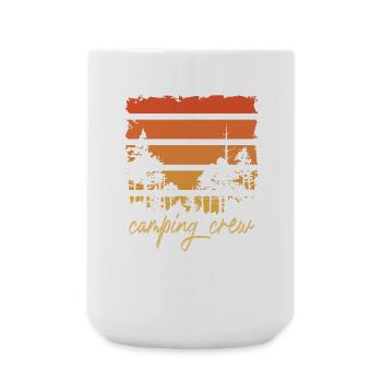 Camping Crew Zelt Abenteuer Camp Natur Camper Team - Große Tasse 440 ml - Weiß - Vorne