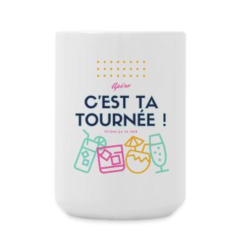 c est ta tournée ! Design humour apéro - Grande tasse 440 ml - blanc - Devant