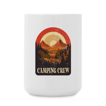 Camping Crew Zelt Abenteuer Camp Natur Camper Team - Große Tasse 440 ml - Weiß - Vorne