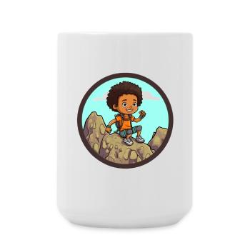 Afro Black Kid Young Girl Empowerment Girl - Large Mug 440 ml - white - Front