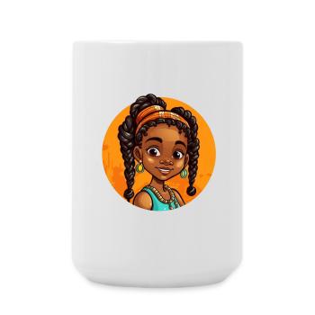 Elegant Afro-Heroine Illustration - Large Mug 440 ml - white - Front