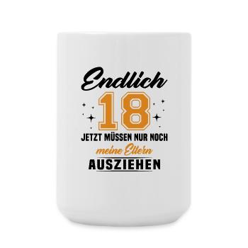 18 Jahre Geburtstagsgeschenk endlich 18 - Große Tasse 440 ml - Weiß - Vorne