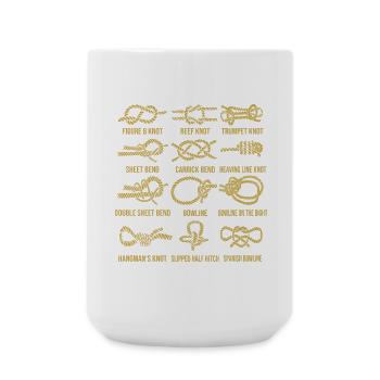 Sailing, sailboat, sailing knots, knotting - Large Mug 440 ml - white - Front