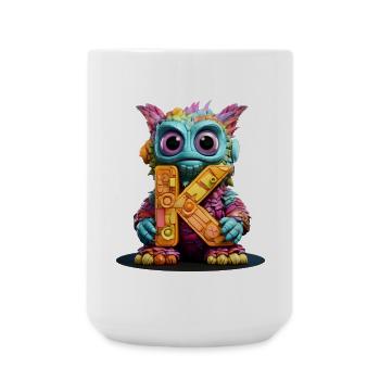 Puppet with letter X Alphabet Letter K - Large Mug 440 ml - white - Front