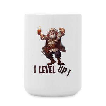 Je monte de niveau – Personnage de RPG ivre - Grande tasse 440 ml - blanc - Devant