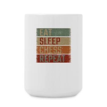 Eat Sleep Chess Repeat - Large Mug 440 ml - white - Front