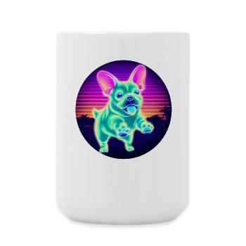 French Bulldog Neon Sunset - Large Mug 440 ml - white - Front