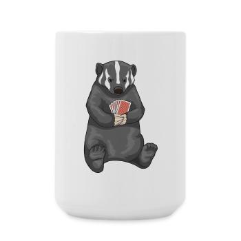 Badger Poker Poker Cards - Large Mug 440 ml - white - Front