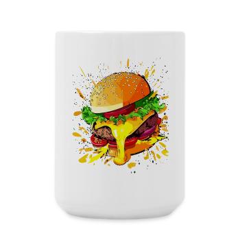Extra Cheese Burgers Cheeseburgers - Large Mug 440 ml - white - Front