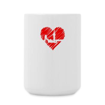 Duisburg Skyline Herzschlag Puls Herz Ruhrpott Fan - Große Tasse 440 ml - Weiß - Vorne