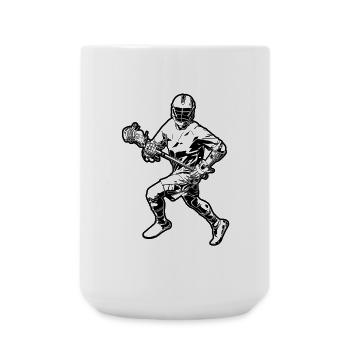 Lacrosse Spieler Skizze - Große Tasse 440 ml - Weiß - Vorne