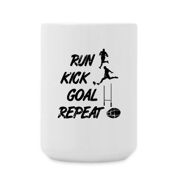 Run Kick Goal Replay - Large Mug 440 ml - white - Front