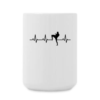 Kickboxer Herzlinie - Große Tasse 440 ml - Weiß - Vorne
