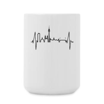 Nuremberg Skyline Heartbeat Fan Heart Love Nuremberg - Large Mug 440 ml - white - Front