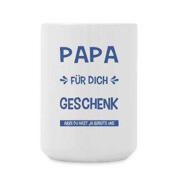 Papa Bester Papa Der Welt Geschenk Weihnachten - Große Tasse 440 ml - Weiß - Vorne