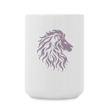 Majestic lion head silhouette - Large Mug 440 ml - white - Front