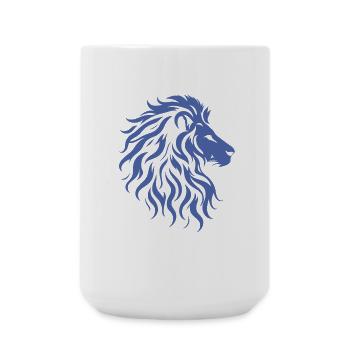 Majestic lion head silhouette - Large Mug 440 ml - white - Front