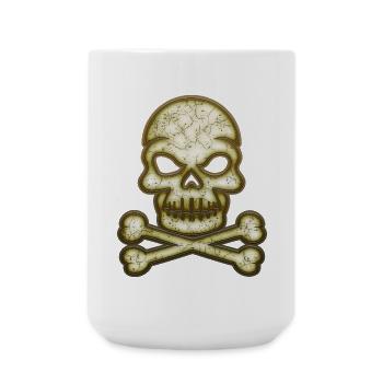 Dekorativer Schädel Totenkopf - Große Tasse 440 ml - Weiß - Vorne