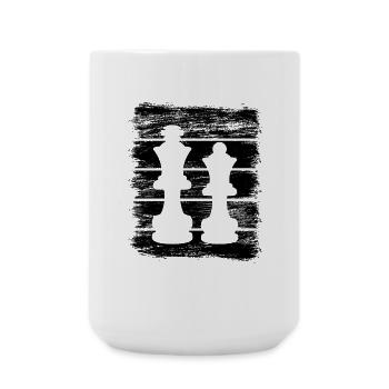 Chess Queen and King - Large Mug 440 ml - white - Front
