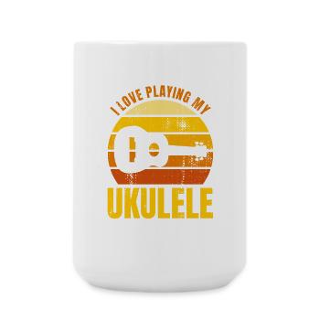 Motivational Ukulele Saying - Large Mug 440 ml - white - Front