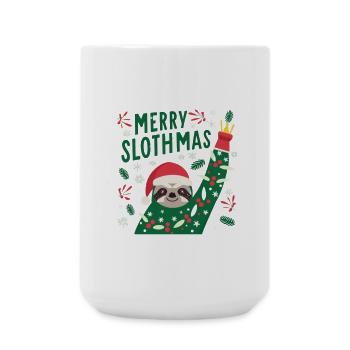 Merry slothmas Chemise animal paresseux de Noël, - Grande tasse 440 ml - blanc - Devant