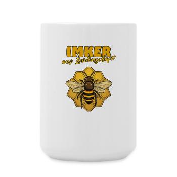 Imker aus Leidenschaft – Bienen Honig Imkerei - Große Tasse 440 ml - Weiß - Vorne