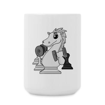 Schach Schachspieler Fitness - Große Tasse 440 ml - Weiß - Vorne