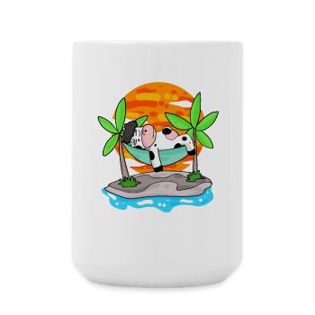 Cow on the beach - Large Mug 440 ml - white - Front