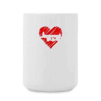 Porto Skyline Herzschlag Portugal Herz Love Porto - Große Tasse 440 ml - Weiß - Vorne