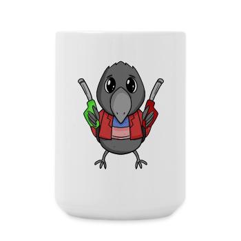 Gas Station Attendant Crow Gas Station - Large Mug 440 ml - white - Front