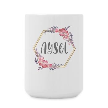 Aysel Turkin prénom Turquie cadeau de bébé - Grande tasse 440 ml - blanc - Devant