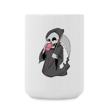 Grim Reaper with coffee - Large Mug 440 ml - white - Front