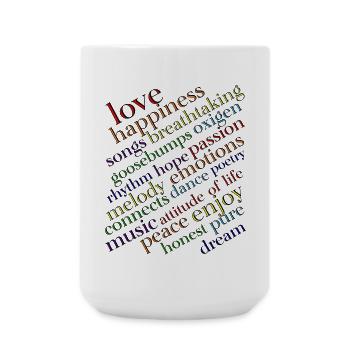 Regenbogen Typografie Lebensfreude - Große Tasse 440 ml - Weiß - Vorne