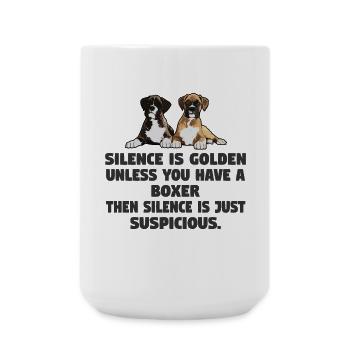 Le silence est d’or à moins que vous n’ayez un boxeur - Grande tasse 440 ml - blanc - Devant