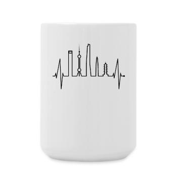 Shanghai Skyline Heartbeat China I Love Shanghai - Large Mug 440 ml - white - Front
