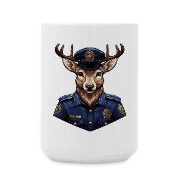 Deer Police - Large Mug 440 ml - white - Front