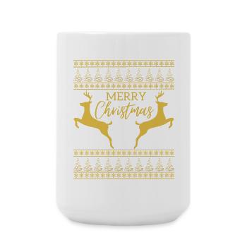 Merry Christmas Rennes Flocon de neige de Noël - Grande tasse 440 ml - blanc - Devant