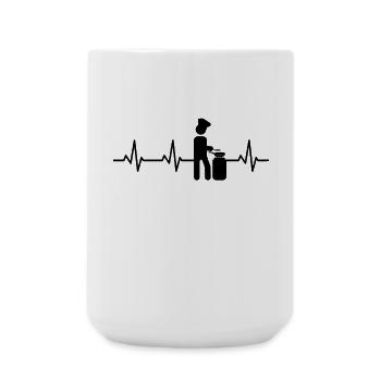 Figurine bâton de cuisine ligne de coeur - Grande tasse 440 ml - blanc - Devant