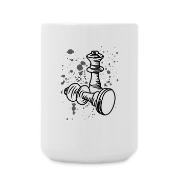 Schachfigur - Große Tasse 440 ml - Weiß - Vorne