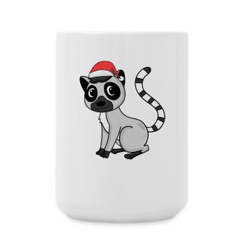 Lemur Weihnachten - Große Tasse 440 ml - Weiß - Vorne